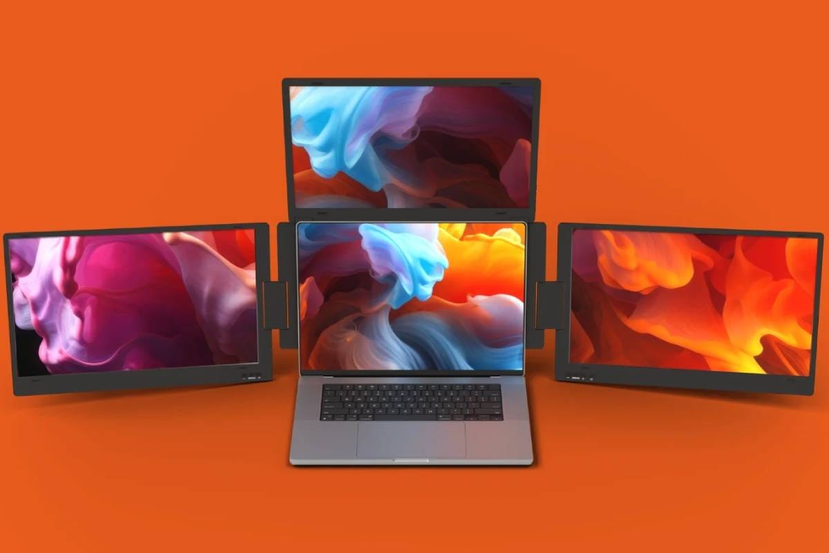 O Portátil MAX16 Triple Screen: Uma Revolução em Produtividade com Três Ecrãs