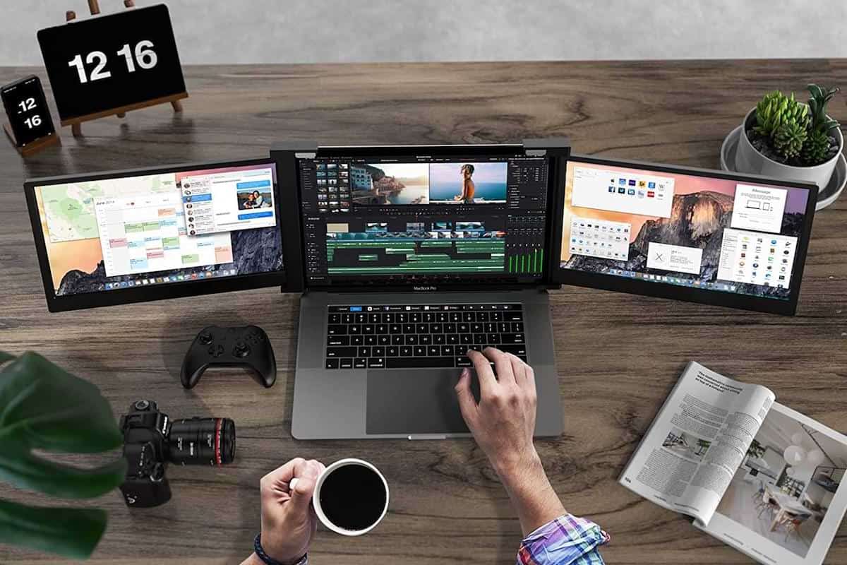 O Portátil MAX16 Triple Screen: Uma Revolução em Produtividade com Três Ecrãs