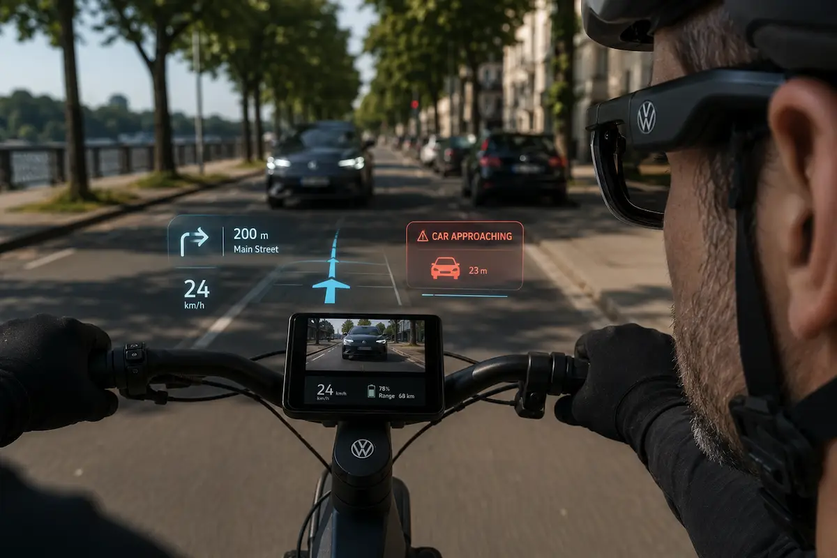 Volkswagen apresenta bicicleta elétrica com radar, câmara e óculos HUD